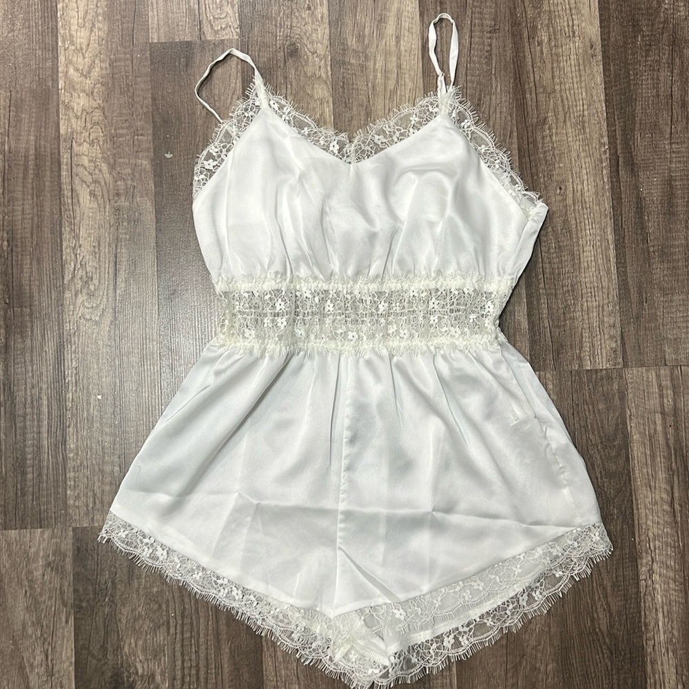 Missguided lace satin romper